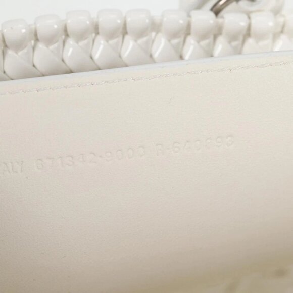 BALENCIAGA Bistro XS Hand Bag Enamel 2way White Silver - Picture 13 of 15